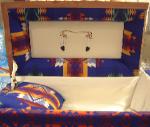 Blue Pendleton lined Casket